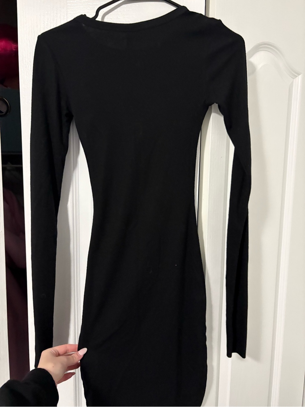 Black Long-Sleeve Bodycon Dress - - Picture 3 of 3